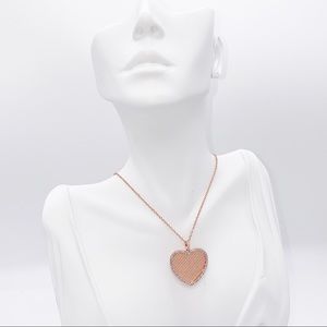 NEW! Genevive Jewelry Heart Necklace in Rose Gold